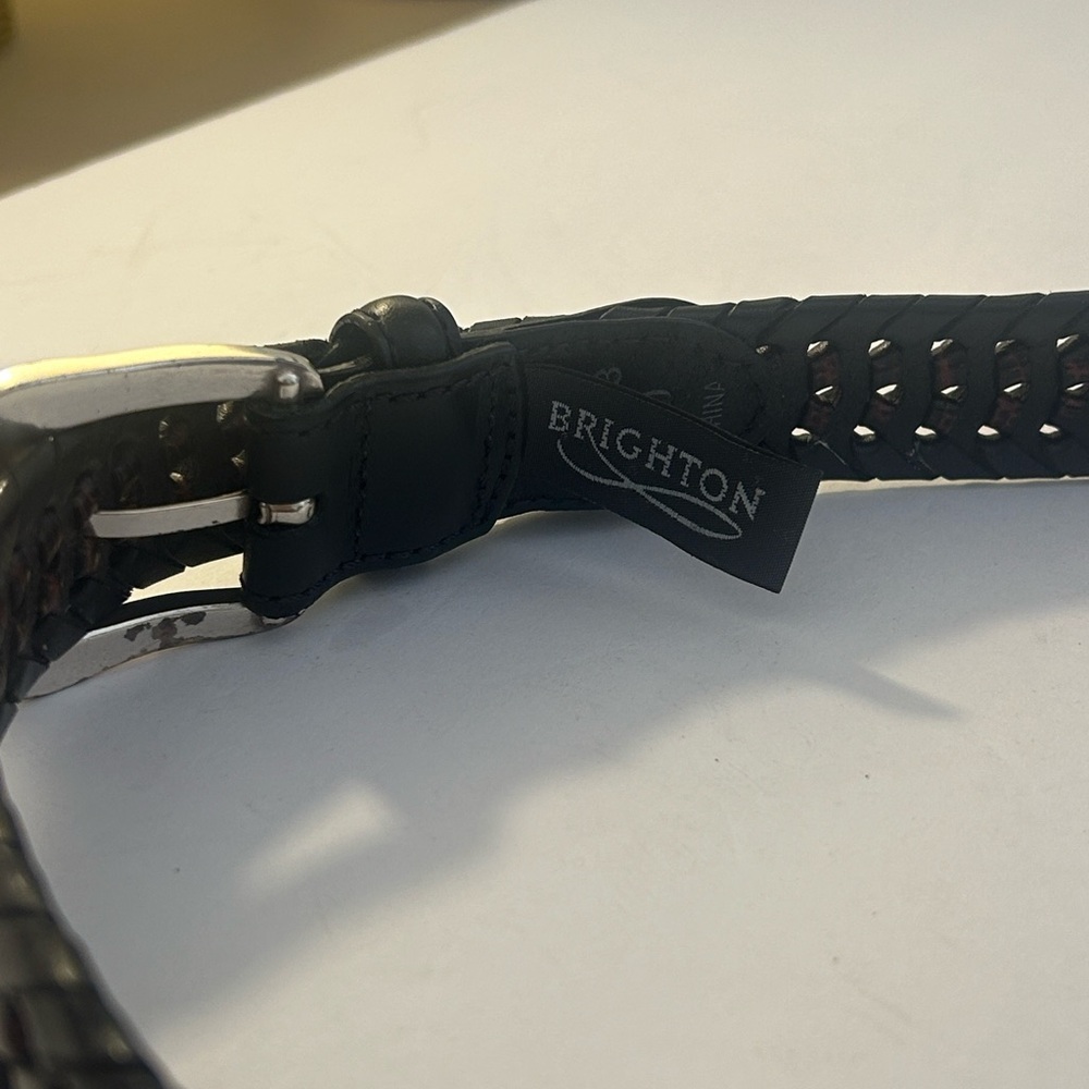 Brighton Black and Brown Woven Leather Belt - Picture 2 of 9